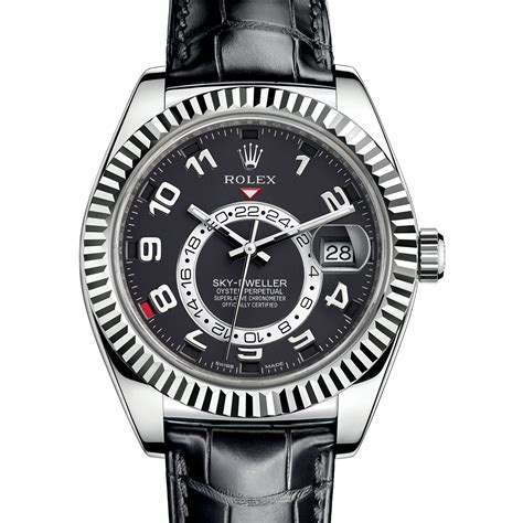 rolex sky dweller white gold black dial|rolex gold sky dweller price.